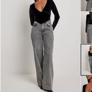 NWT NA-KD Corset detail velvet top